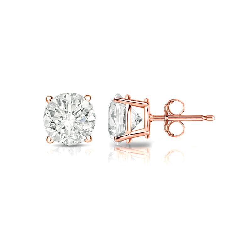 Auriya 14k Gold 1/2ctw Clarity-enhanced Diamond Stud Earrings (I2-I3)