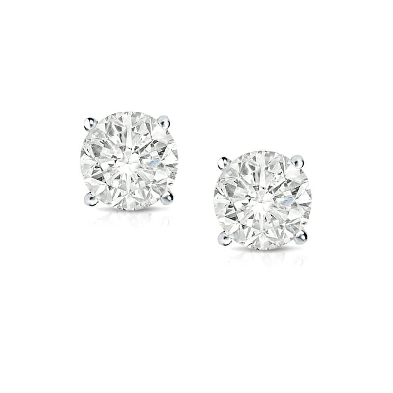 Auriya 14k Gold 1/2ctw Clarity-enhanced Diamond Stud Earrings (I2-I3)