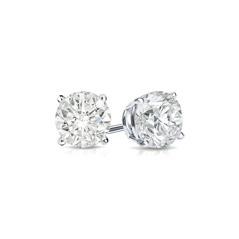 Auriya 14k Gold 1/2ctw Clarity-enhanced Diamond Stud Earrings (I2-I3)