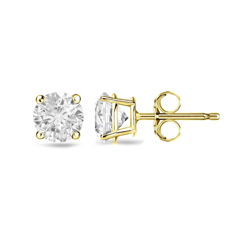 Auriya 1/2ctw Clarity Enhanced Round Diamond Stud Earrings 14k Gold (I2-I3)
