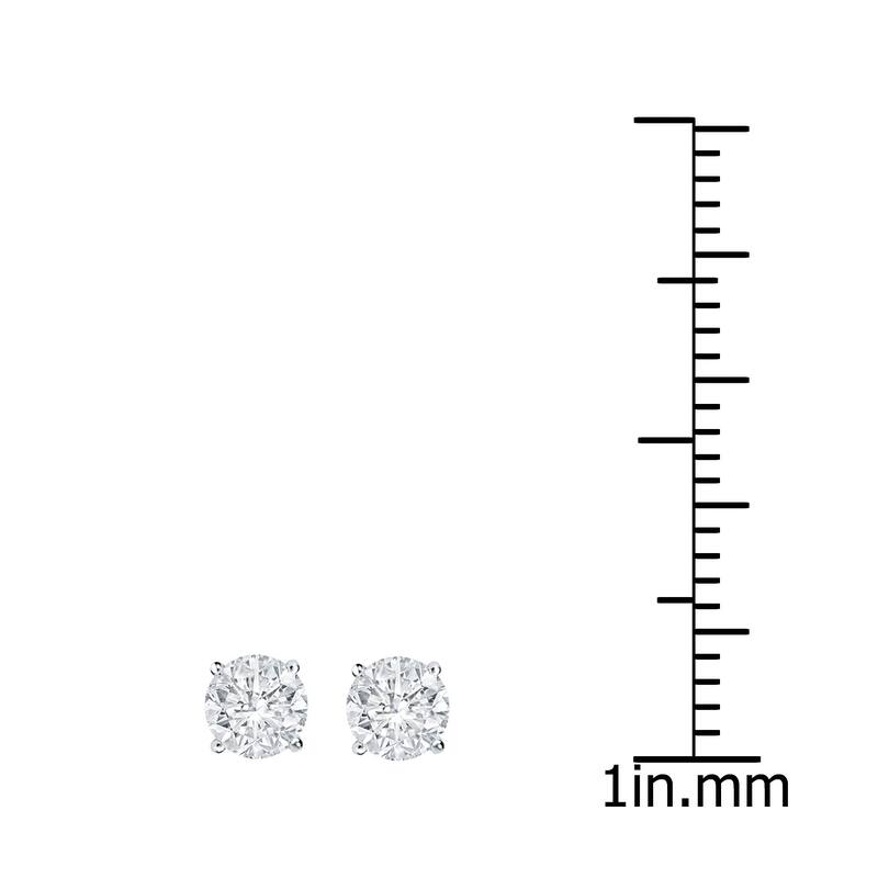 14k Gold Round 1/2ct TW Clarity Enhanced Diamond Stud Earrings by Auriya - white e-f