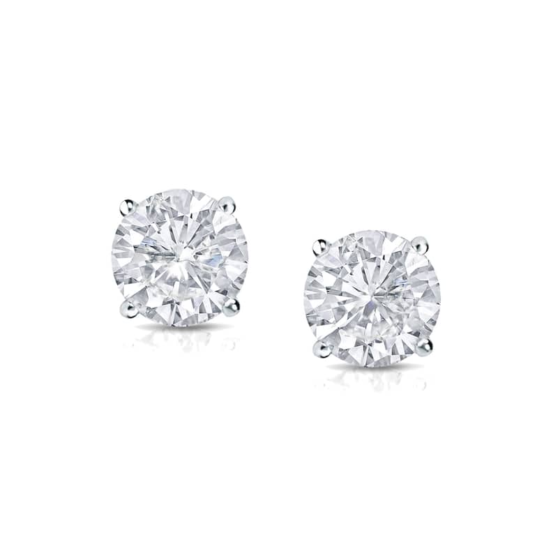 Auriya Round Diamond Stud Earrings 1/2ct TDW Clarity Enhanced 14k Gold (E-F, I1-I2)