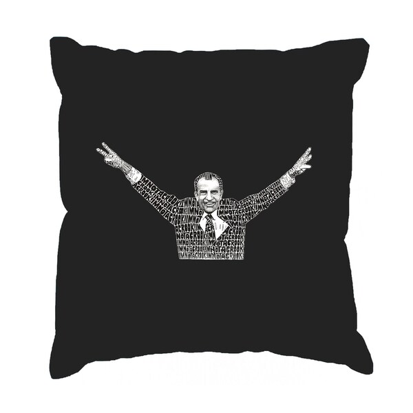 LA Pop Art I'm Not a Crook Black Cotton 17-inch Throw Pillow Cover