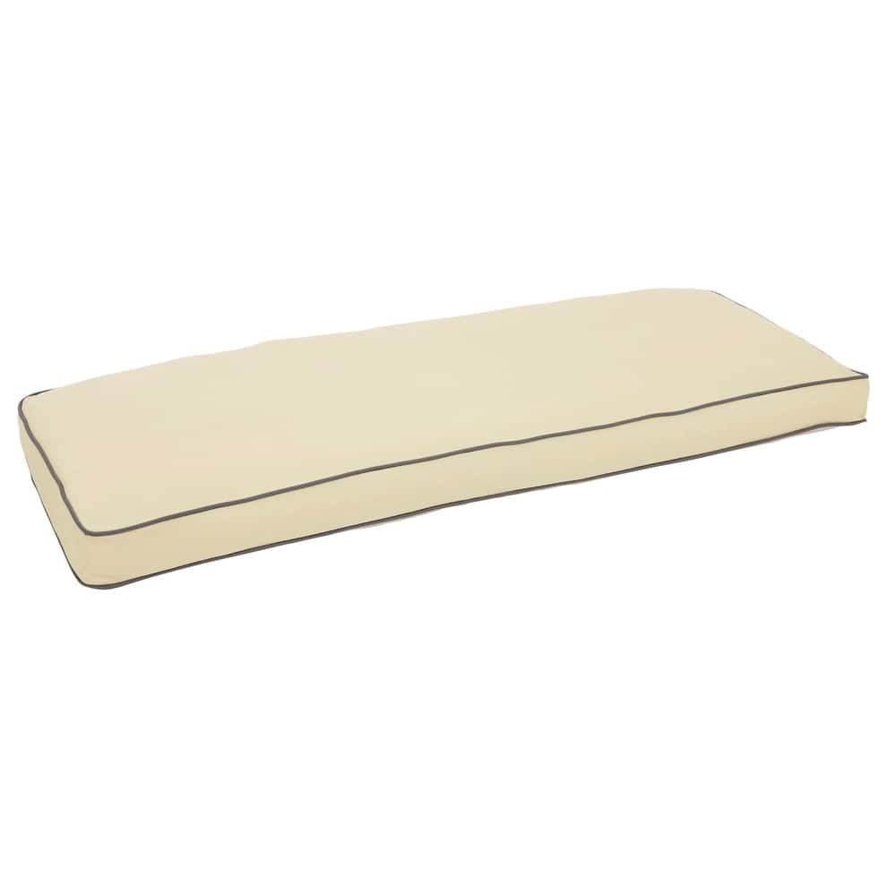 Stowe Sunbrella Beige/ Charcoal Indoor/ Outdoor 48 Inch Bench Corded Cushion