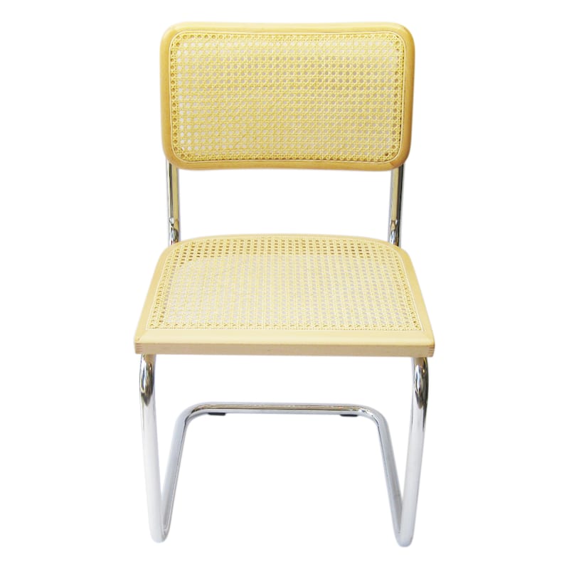 Breuer Chair Company Cesca Cane Dining Chair in Chrome and Natural