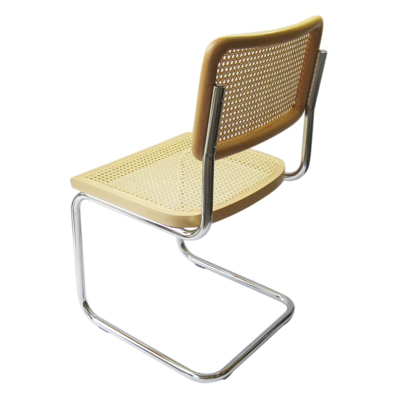 Breuer Chair Company Cesca Cane Dining Chair in Chrome and Natural