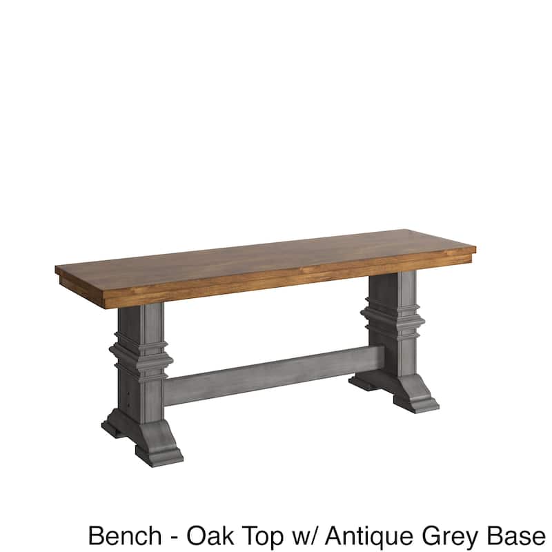 Eleanor Black Farmhouse Trestle Base French Ladder Back 6-piece Dining Set by iNSPIRE Q Classic