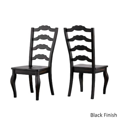 Eleanor Black Farmhouse Trestle Base French Ladder Back 6-piece Dining Set by iNSPIRE Q Classic