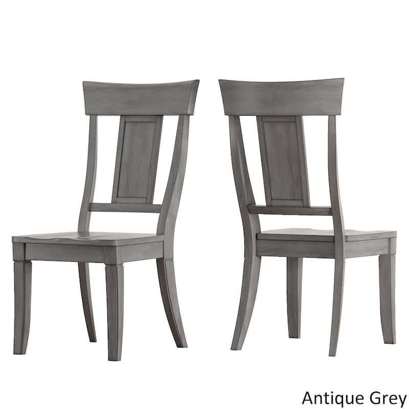 Eleanor Antique White Farmhouse Trestle Base 6-Piece Dining Set - Panel Back by iNSPIRE Q Classic - Antique White Table - Antique Grey Chairs and Bench
