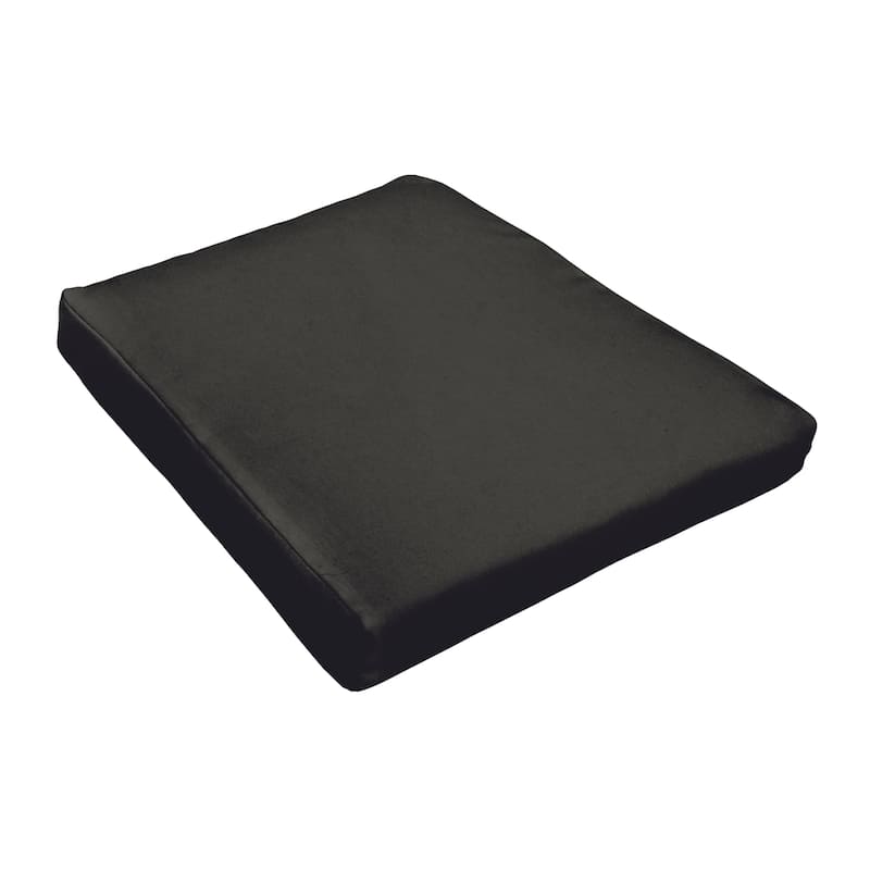 Shiel Sunbrella Black Indoor/ Outdoor Round Front 18 Inch Tapered Cushion