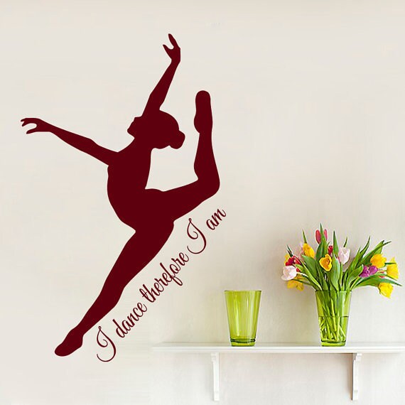 Shop Quote I Dance Therefore I Am Ballet Ballerina Dance Studio Vinyl Sticker Art Design Sticker Decal Size 33x45 Color Black On Sale Overstock 14732698