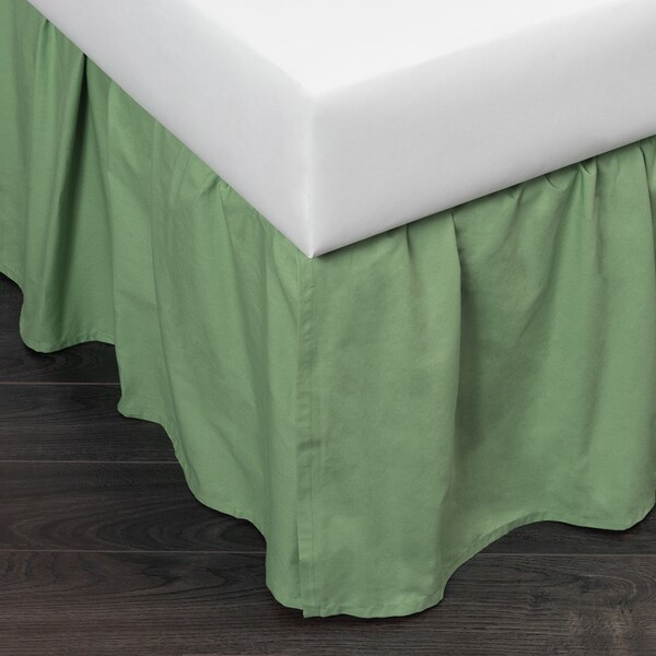 Brighton White Cotton 24 Inch Drop 3 Piece Tuck In Bed Skirt Overstock 15003202