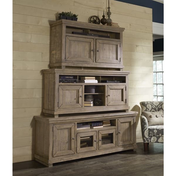 Willow Distressed White Entertainment Wall Unit