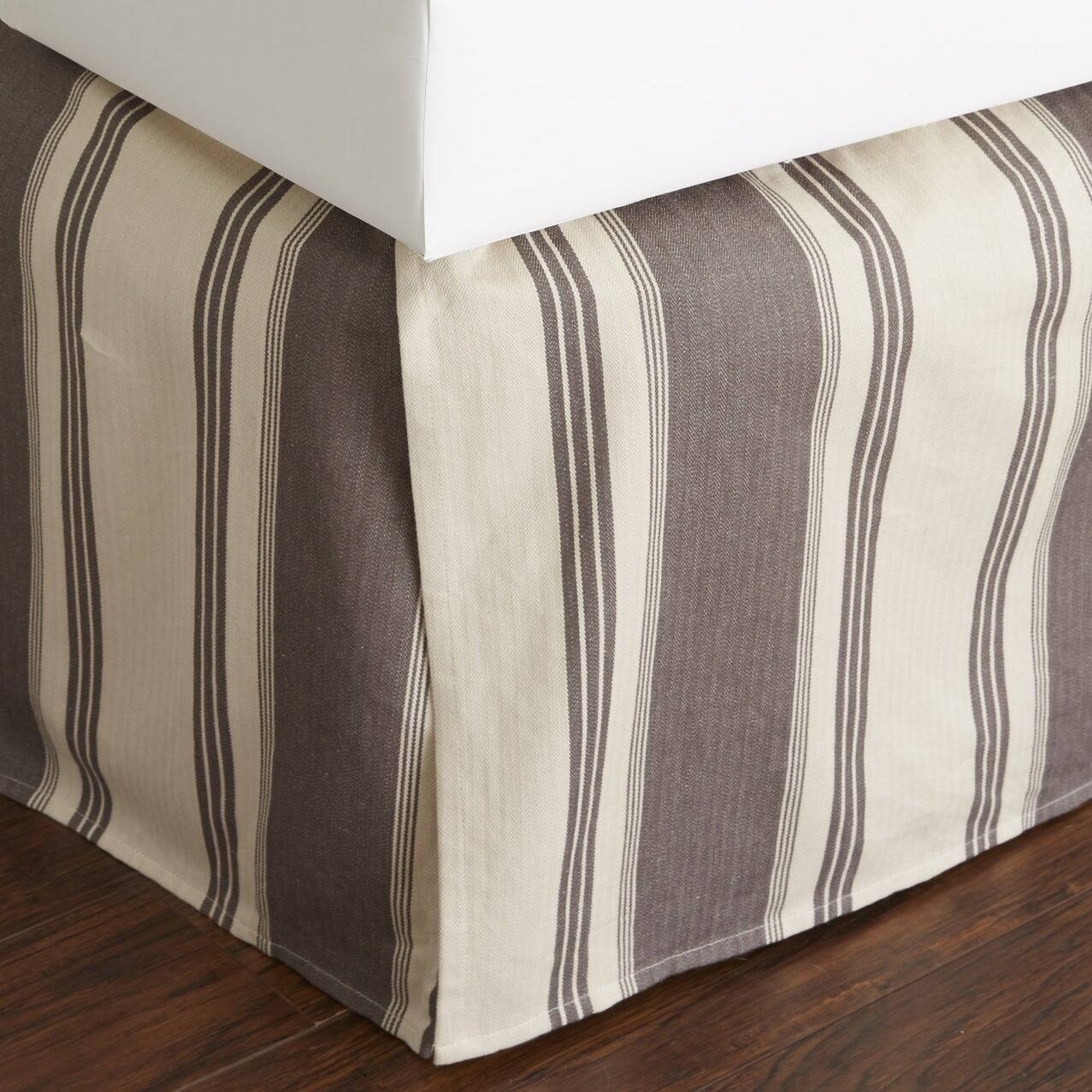 Canon Grey Cotton 18inch Drop 3 Piece Tuck in Bed Skirt Bed Bath & Beyond 14741507