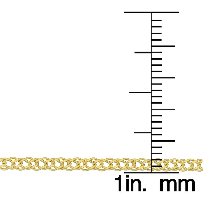 Fremada 10k Yellow Gold 2-mm Diamond Weave Curb Anklet (10 inch)