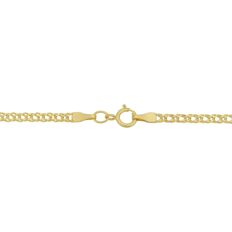Fremada 10k Yellow Gold 2-mm Diamond Weave Curb Anklet (10 inch)