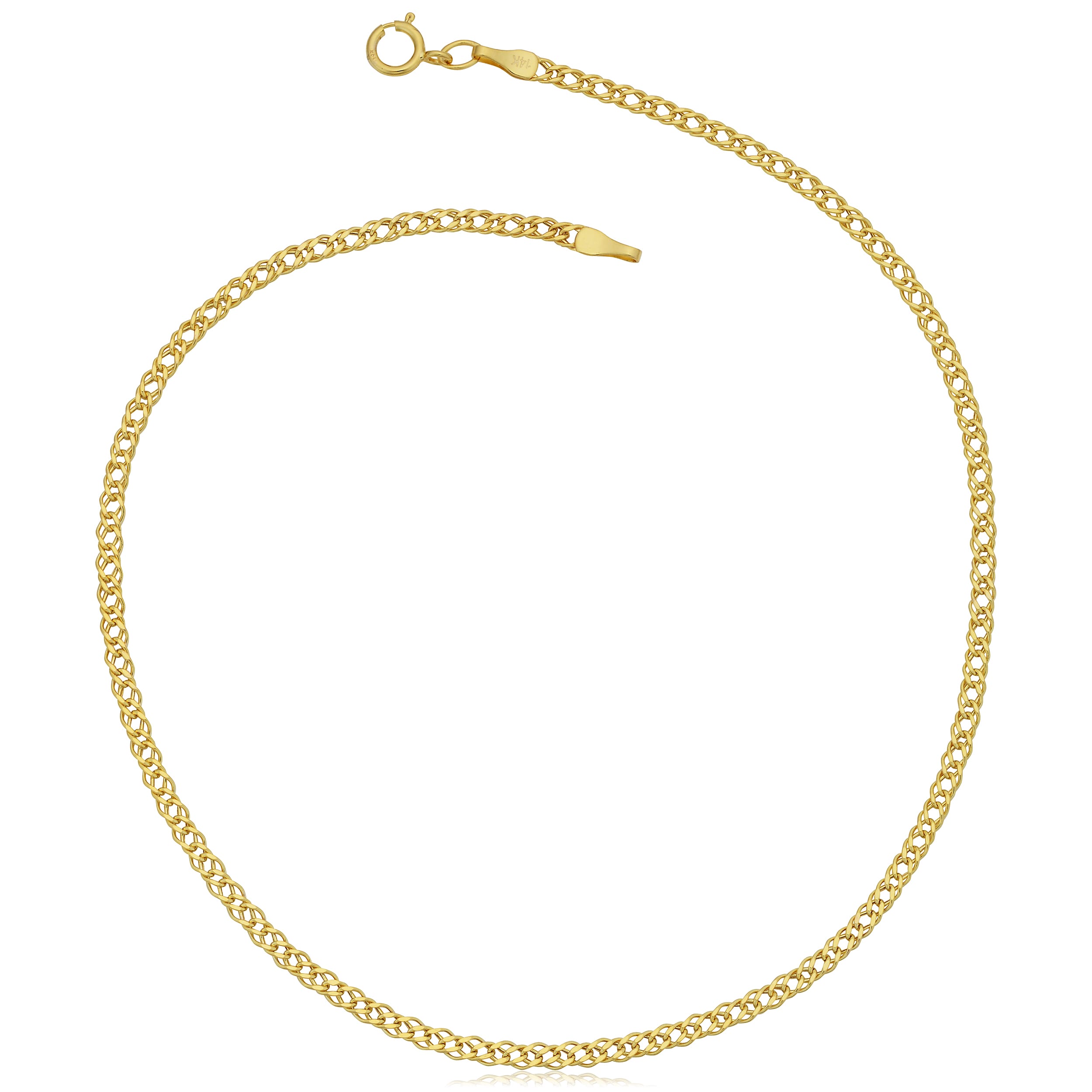 Au Naturale 10k Yellow Gold 2-mm Diamond Weave Curb Anklet (10 inch)