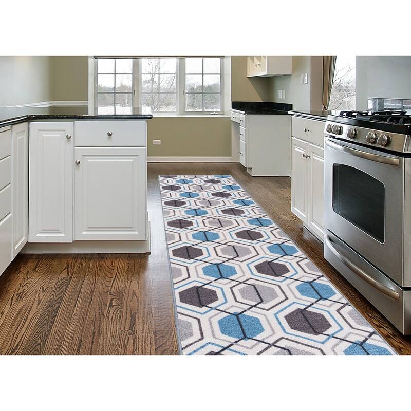World Rug Gallery Contemporary Geometric Stripe Non-Slip Area Rug