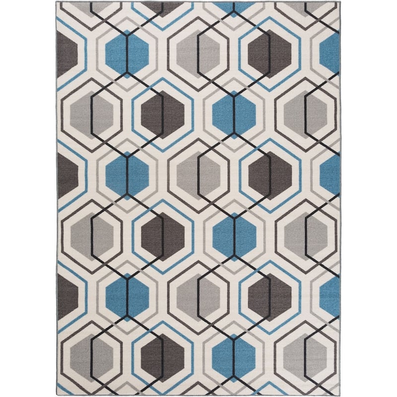 World Rug Gallery Contemporary Geometric Stripe Non-Slip Area Rug