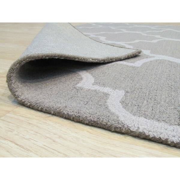 Handtufted Traditional Moroccan Trellis Light Grey Wool Area Rug (5' x