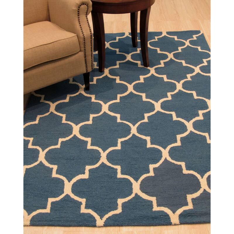 Hand-tufted Traditional Moroccan Trellis Wool Area Rug