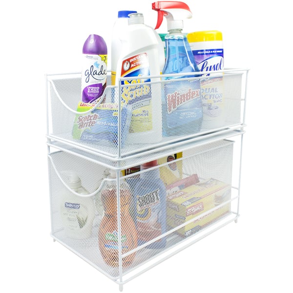 Shop Mesh Steel Cabinet Organizer Set With 2 Pull Out Drawers