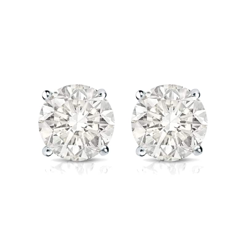 Auriya 2ctw Clarity-enhanced Round Diamond Stud Earrings 14k Gold (I2-I3)