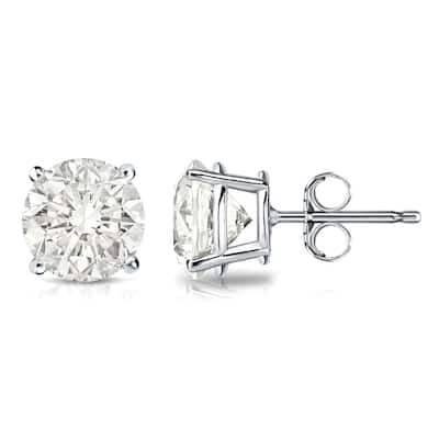 Auriya 2ctw Clarity-enhanced Round Diamond Stud Earrings 14k Gold (I2-I3)