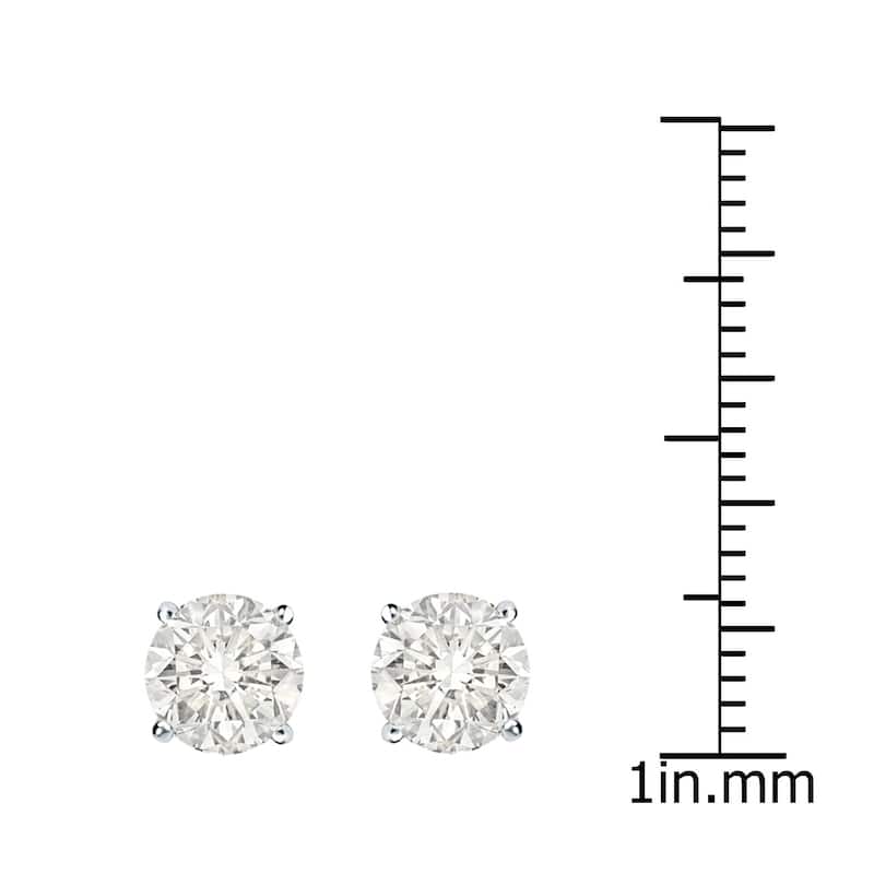 Auriya 2ctw Clarity-enhanced Round Diamond Stud Earrings 14k Gold (I2-I3)