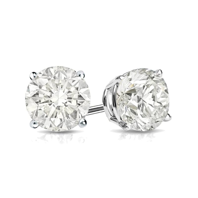 Auriya 2ctw Clarity-enhanced Round Diamond Stud Earrings 14k Gold (I2-I3)