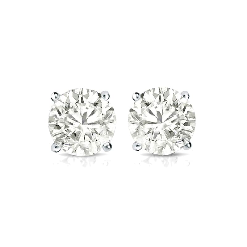 Auriya 1 1/2ctw Clarity-enhanced Round Diamond Stud Earrings 14k Gold (I2-I3)