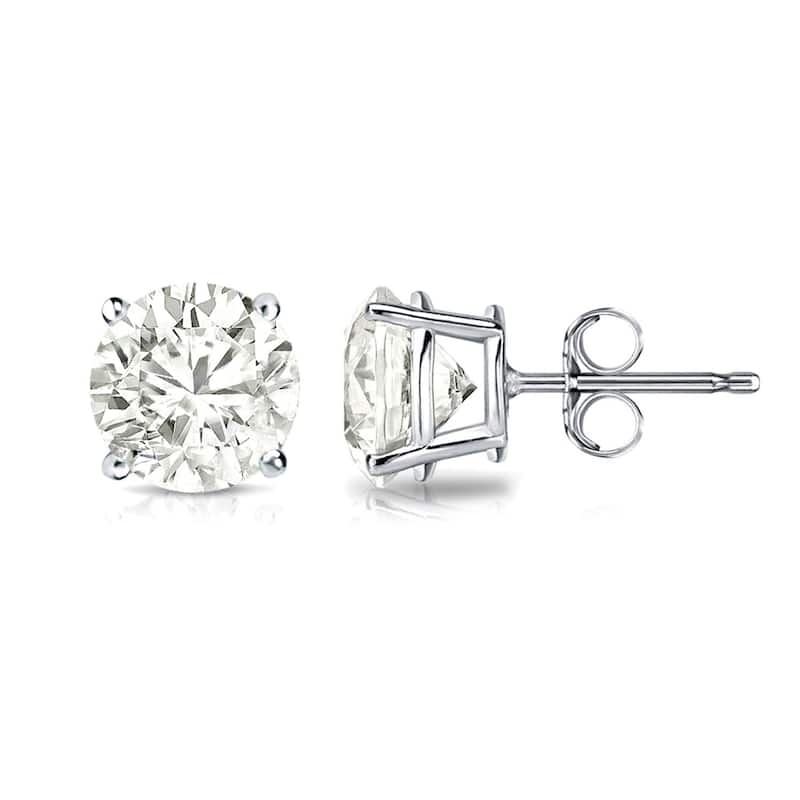 Auriya 1 1/2ctw Clarity-enhanced Round Diamond Stud Earrings 14k Gold (I2-I3)