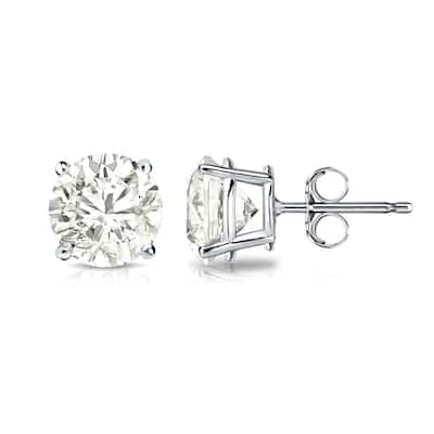 Auriya 1 1/2ctw Clarity-enhanced Round Diamond Stud Earrings 14k Gold (I2-I3)
