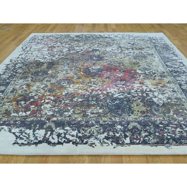Hand Knotted Tabriz Broken Design Multicolored Wool And Silk Area Hand Knotted Tabriz Broken Design Multicolored Wool And Silk Area Rug 8 2 X 10 Free Shipping Today 21268748