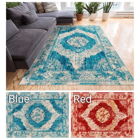 Well Woven Vintage Distressed Modern Medallion Area Rug - 3'3" x 4'7" - 3'3" x 4'7"