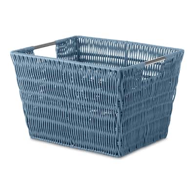 Whitmor Rattique Berry Blue Small Storage Tote