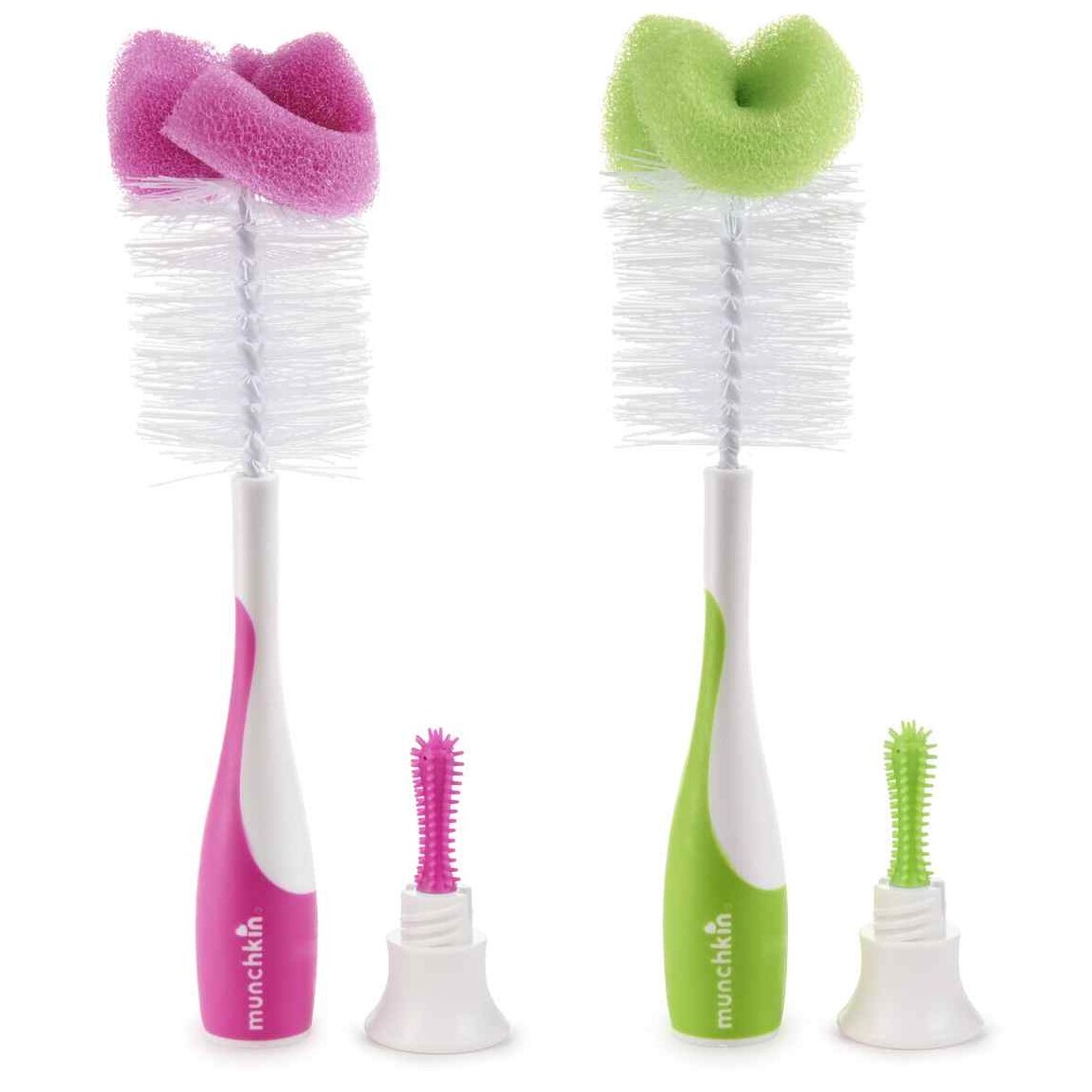 Munchkin Bristle Bottle Brush 2 Pack Green