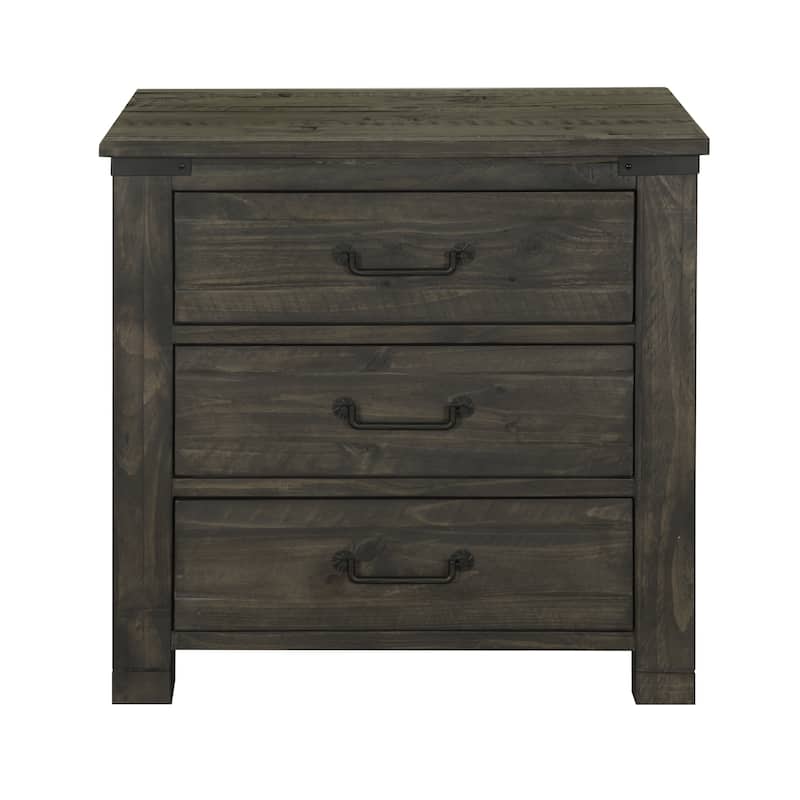 Abington 3-drawer Nightstand in Weathered Charcoal