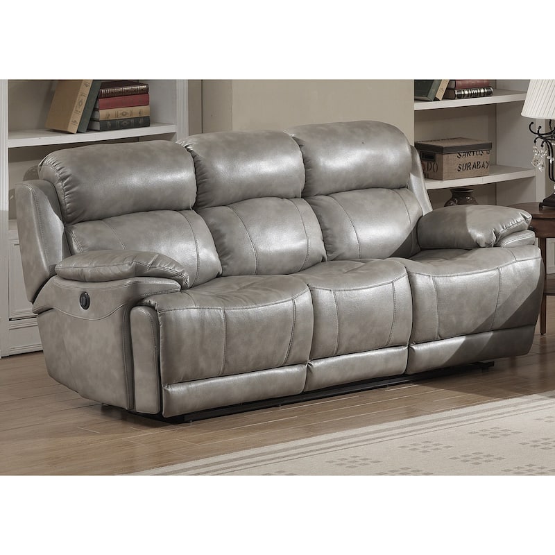 Estella Grey Contemporary Power Sofa and Loveseat with Storage Console (2-piece Set)