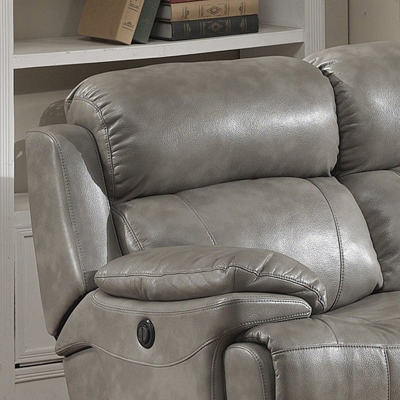 Estella Grey Contemporary Power Sofa and Loveseat with Storage Console (2-piece Set)
