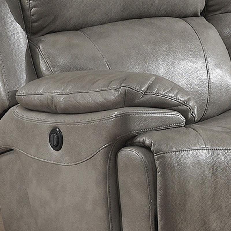 Estella Grey Contemporary Power Sofa and Loveseat with Storage Console (2-piece Set)