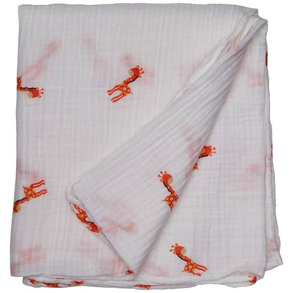 Lulujo My Giraffe Baby Muslin Cotton Swaddling Blanket Bed Bath