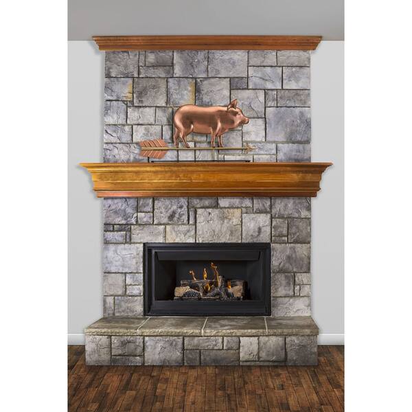 Shop Country Pig Pure Copper Weathervane Sculpture On Mantel Stand