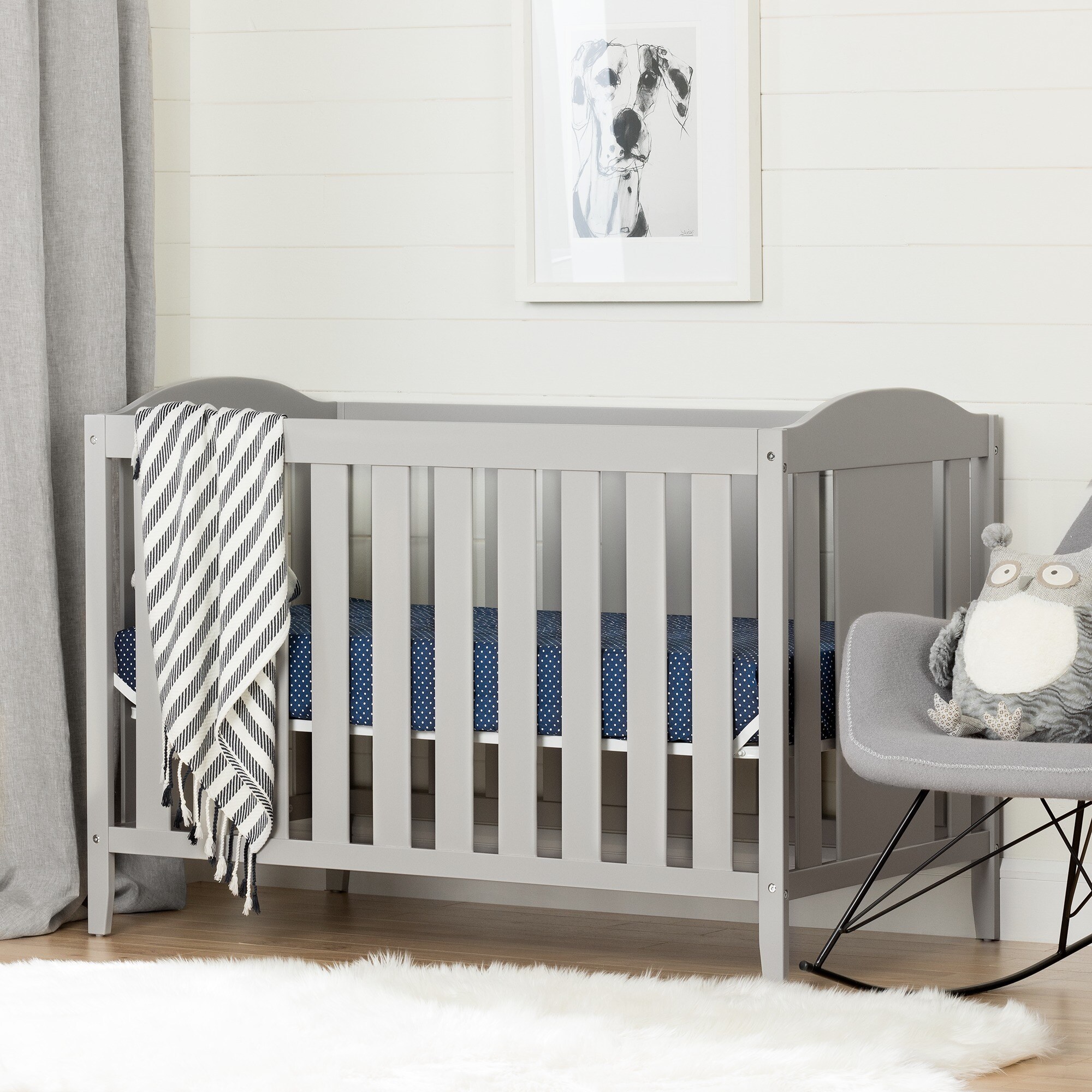 Shop South Shore Angel Crib With Toddler Rail Overstock 14745195