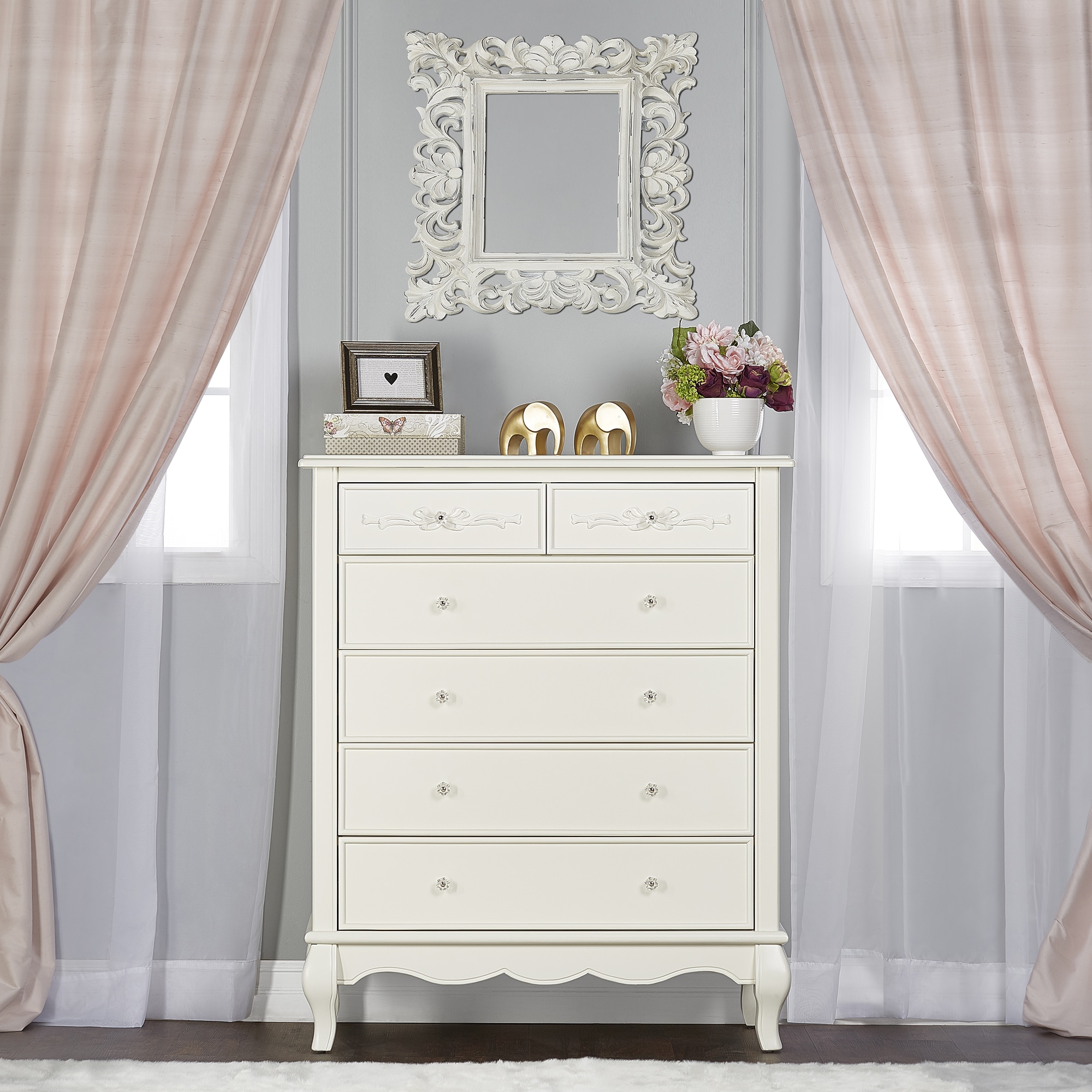 Evolur Aurora 5-drawer Tall Chest - ivory lace - Bed Bath & Beyond - 14745412 Evolur Aurora 5-drawer Tall Chest - ivory lace - Bed Bath & Beyond - 14745412