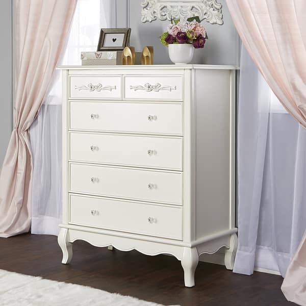evolur aurora ivory lace dresser 5-drawer Tall Chest - - Bed Bath & Beyond shirring