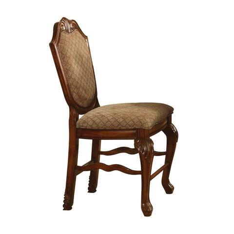Acme Furniture Chateau De Ville Counter Height Chair (Set-2), Fabric and Cherry