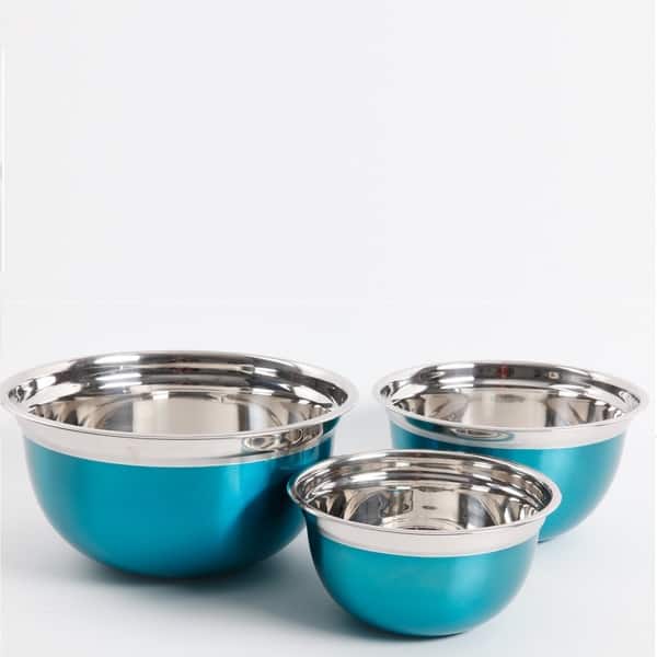 Oster Rosamond 3 Piece Stainless Steel Mixing B owl Set in 