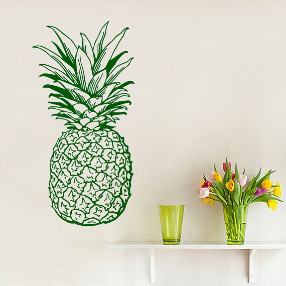 Shop Pineapple Fruit Food Kitchen Decor Cafe Vinyl Sticker Home Birthday Interior Design Sticker Decal Size 33x52 Color Black On Sale Overstock 14755344