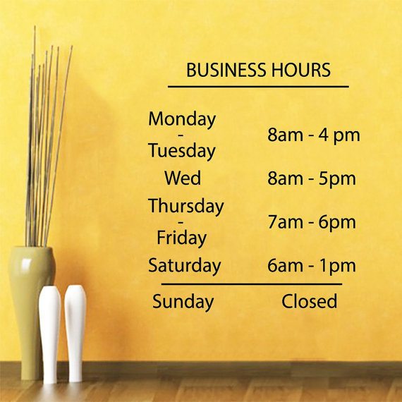 Shop Opening Hours Decals Girl Hairdressing Spa Beauty Salon Vinyl Sticker Home Interior Art Sticker Decal Size 33x39 Color Black Overstock 14756056